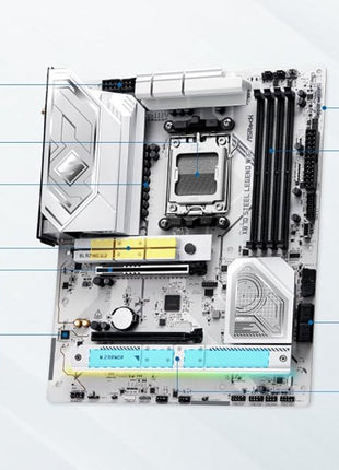 ASRock X870 Steel Legend WiFi 7 AMD Ryzen Socket AM5 ATX Motherboard DDR5 DIMMs 8000 MHz 256 GB SATA3 6.0 Gb/s USB4 M.2