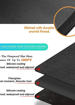 UBeesize Large 65 x 48 inches Under Grill Mat for Outdoor Grill,Double-Sided Fireproof Grill Pad for Fire Pit,Indoor Fireplace Mat Fire Pit Mat,Oil-Proof Waterproof BBQ Protector for Decks and Patios