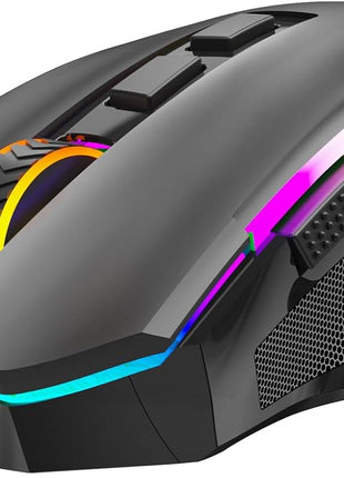 Redragon M602 Gaming Mouse, Ergonomic RGB Gaming Mouse Wired with 7200 Adjustable DPI, 9 Programmable Buttons, Professional Software for Gamer Office [Black]