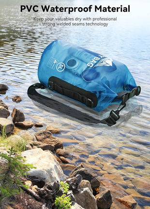 HEETA Dry Bag Waterproof for Women Men, 5L/10L/20L/30L/40L Roll Top Lightweight Dry Storage Bag Backpack with Phone Case for Travel Swimming Boating Kayaking Paddle Board Camping Beach Accessories