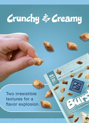 Blue Buffalo Bursts Seafood Crunchy & Creamy Cat Treats, 2 oz, 6 ct | Real Fish First, Crunchy Shell with Creamy Center, No Poultry By-Product, Corn, Wheat, or Soy