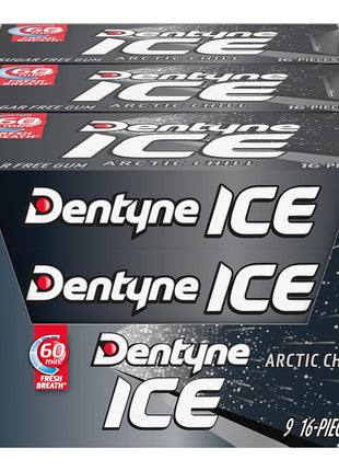 Dentyne Ice Arctic Chill Sugar Free Gum, 9 Packs of 16 Pieces (144 Total Pieces)