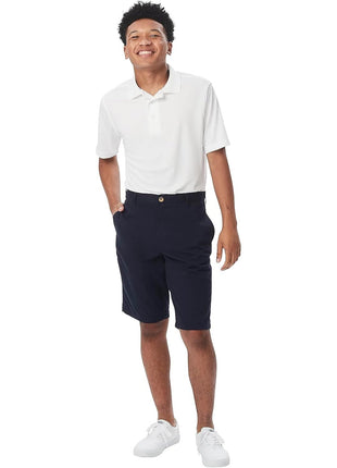 French Toast Boys' Big Flat Front Performance Stretch Short, Navy, 10
