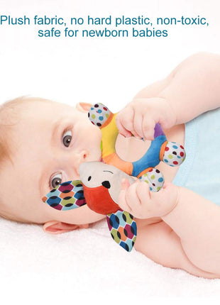HAHA Baby Soft Rattles & Plush Rings Teething Toys for 0-6 Months Newborns | easy to grasp baby toys 3-6 months,safe infant teether chew toys,lightweight crinkle stimulation sensory toys,machine wash