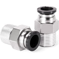 TAILONZ PNEUMATIC Male Straight 1/4 Inch Tube OD x 1/4 Inch NPT Thread Push to Connect Fitting PC-1/4-N2 (Pack of 10)