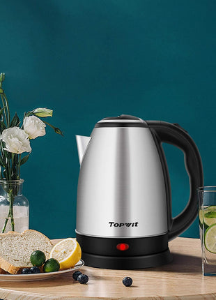 TOPWIT 2.0L Stainless Steel Electric Kettle, Rapid Boiling Hot Water Kettle | BPA-Free, No Plastic Contact, Electric Tea Kettle with Auto Shut-off and Boil-dry Protection for Home & Office