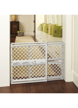 MYPET Universal Pet Gate: 26" - 42" Wide Dog Gate for Doorways with Pressure Fit or Swinging Door Hardware Mounting Types Included: 26" Tall; Gray