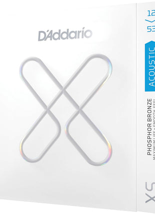 D'Addario XS Phosphor Bronze Coated Acoustic Guitar Strings 12-53 | XS Phosphor Bronze acoustic strings deliver warm tone, long-lasting performance, tuning stability, and comfort.