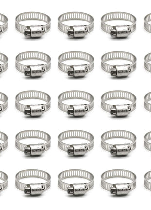 ZIPCCI Hose Clamp, 1 Inch Stainless Steel Worm Gear fuel line hose clamps, 19-29mm (25pack)