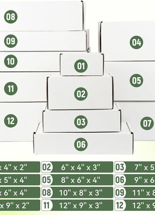 12 inchx9 inchx3 inch Shipping Boxes Set of 1, White Corrugated Cardboard Box Literature Mailer