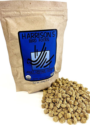 Harrison's Bird Foods Bird Food Adult Lifetime Fine Certified Organic Non-GMO Formula Bird Food 1lb