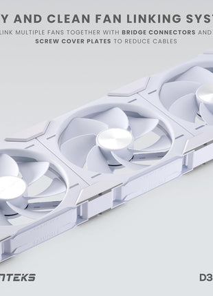 Phanteks (PH-F140D30R_DRGB_PWM_WT01) D30-140 DRGB PWM Fan, Reverse Airflow Model, Premium D-RGB Performance Fan, ARGB/DRGB Lighting, Daisy-Chain Fan Linking System (White)
