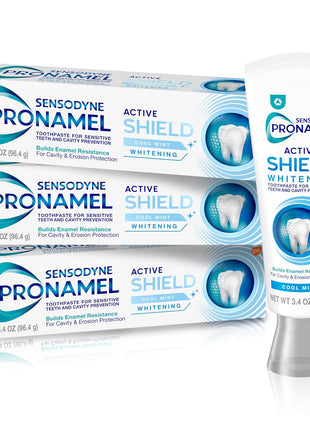 Sensodyne Pronamel Active Shield Whitening Enamel Toothpaste, Cool Mint - 3.4 Ounces x 3