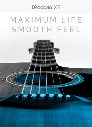 D'Addario XS Phosphor Bronze Coated Acoustic Guitar Strings 12-53 | XS Phosphor Bronze acoustic strings deliver warm tone, long-lasting performance, tuning stability, and comfort.