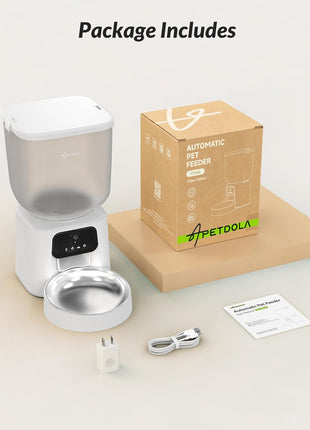 Automatic Cat Feeder with Camera, 5L Timed Cat Food Feeder,2-Way Audio & App Remote Control,Desiccant Bag,Auto Pet Dispenser for Cats and Dogs