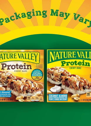 Nature Valley Chewy Granola Bar, Protein, Coconut Almond, 5 Bars, 7.1 OZ (Pack of 4)