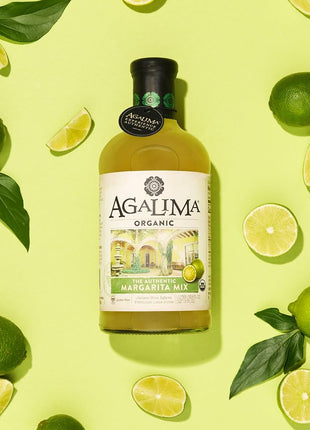 Agalima Authentic Organic Margarita Drink Mix, All Natural, 1 Liter (33.8 Fl Oz) Glass Bottle