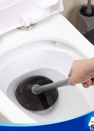 MR.SIGA Toilet Plunger and Bowl Brush Combo for Bathroom Cleaning, Gray, 2 Sets