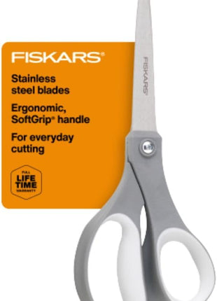 Fiskars All Purpose Scissors, High Performance Cutting, Stainless Steel Blades, Ergonomic and Comfort Handles, Perfect for Arts and Crafts and the Office, Scissors for Office