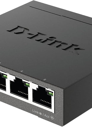 D-Link DGS-105, 5 Port Gigabit Ethernet Switch Unmanaged, Network Splitter, Silent Fanless, Network Hub, Sturdy Metal with Shielded Ports, Desktop/Wall Mount, QoS, Energy Saving, Plug and Play