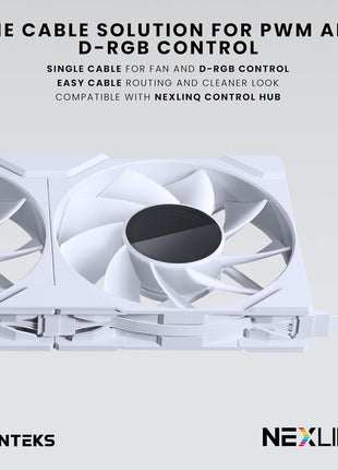 Phanteks M25-120 Gen2 Reversed Blade Triple Pack, 3X 120mm ARGB High Performance Cooling Fans, Daisy-Chain Unified Fan Frame, Infinity Mirror hub, Single Cable Connection, White