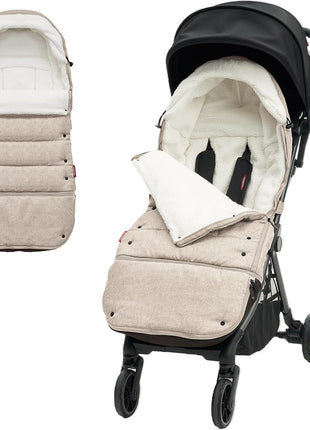 Momcozy Stroller Footmuff Universal | Easily Attaches to Most Strollers | Ultra-Plush,Weather-Proof Stroller Sleeping Bag | Deluxe Warm Stroller Bunting Bag | Extendable Cover Winter | Adjust-Buckle