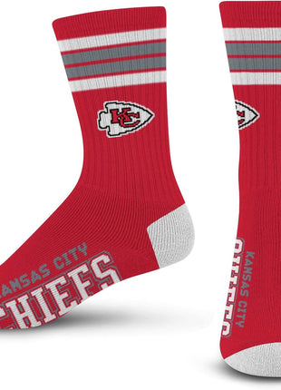 For Bare Feet Men's NFL 4-Stripe Deuce Performance Crew Socks