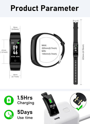 GRV No Bluetooth Pedometer Watch Fitness Tracker No Phone Needed, Step Counter Calories/Sleep Tracker for Walking Running for Men Women Waterproof