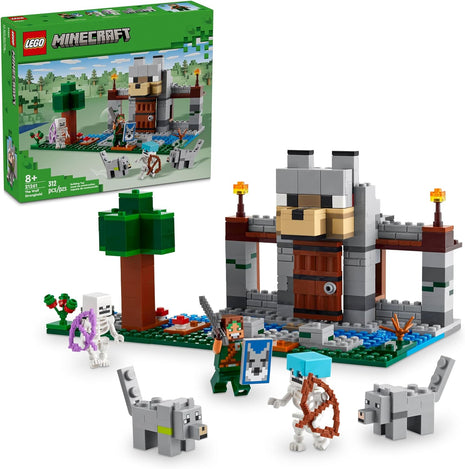 LEGO Minecraft The Wolf Stronghold Fortress Playset, Video Game Toy for Boys and Girls, Action Packed Castle Building Set with Minifigures, Minecraft Toy Gift for Kids Ages 8 and Up, 21261