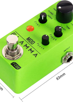 FLAMMA FC05 Mini Modulation Pedal with Chorus Flanger Tremolo Phaser Vibrato Rotary Liquid Autowah Stutter Ring LowBit