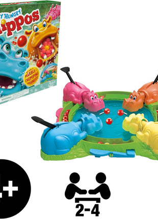 Hasbro Gaming Hungry Hungry Hippos Game for Preschoolers | Instant Marble Relaunch, Easy Set-Up & Storage| Ages 4 and Up | 2 to 4 Players | Kids Games