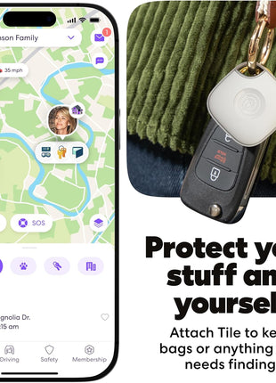 Life360 Tile - Bluetooth Tracker, Keys Finder and Item Locator for Keys, Bags and More. Phone Finder. Both iOS and Android Compatible. 1-Pack (White)