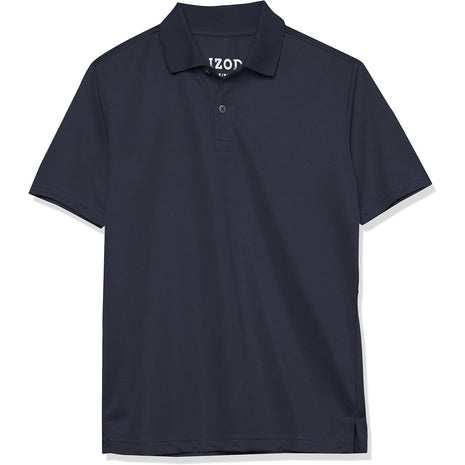 IZOD boys School Uniform Performance Short Sleeve Solid Polo Shirt, Navy, 10 12 US
