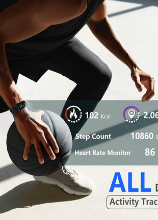 FITVII Slim Fitness Tracker with Blood Oxygen, Blood Pressure, 24/7 Heart Rate and Sleep Tracking, IP68 Waterproof Activity Trackers and Smart Watches with Step Tracker, Pedometer for Women Kids