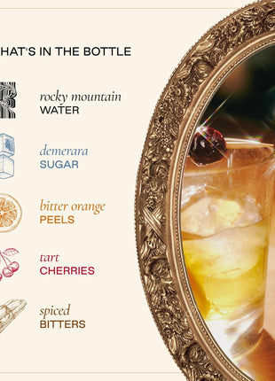 Strongwater Old Fashioned Mix - Makes 32 Cocktails - Handcrafted Old Fashioned Syrup with Bitters, Orange, Cherry, Organic Demerara Sugar - Craft Cocktail Mixer, Just Mix with Bourbon,Whiskey - 1 Pack