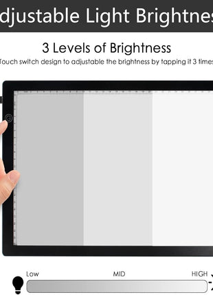 Slide Viewer Light Pad for Slides and Film Negative Scanning, Ultra-Thin A4 Size Magnetic Backlight with 3 Brightness Levels, USB Powered