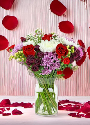 Benchmark Bouquets - Timeless Romance (Glass Vase Included) - Fresh Flowers for Delivery - Gift for Birthday, Anniversary, Sympathy, Get Well, Congratulations