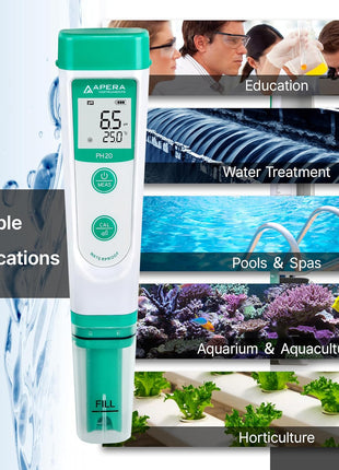 APERA INSTRUMENTS AI209 Value Series PH20 Waterproof pH Tester Kit, ±0.1 pH Accuracy