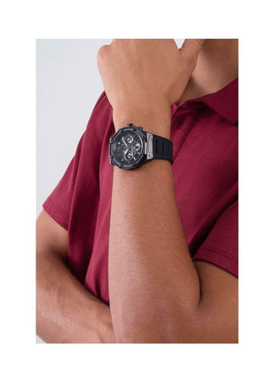 GUESS Silicone Analog Black Dial Men Watch-Gw0263G4, Black Band