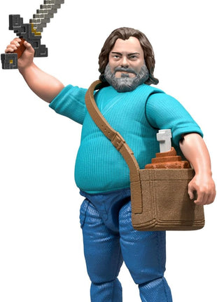 Mattel Minecraft Action Figure & Accessories Set, 4-inch Steve Posable Character Collectible Inspired by A Minecraft Movie