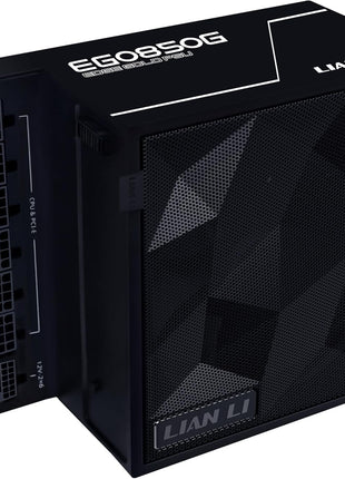 Lian Li EDGE850W Fully Modular Low-Noise ATX Power Supply - ATX 3.1 & PCIE 5.1 Compliant - Cybenetics Gold Efficiency - 12V-2x6 Cable - L-Shape Design - Without USB/Fan Hub - Black (EG0850G.B)