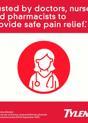 Tylenol Rapid Release Extra Strength Gelcaps, Acetaminophen 500 mg per Gel, Laser Drilled Holes Allow Fast, Strong Pain Relief, Fever Reducer, Gentle on Stomach, 100 Count Size