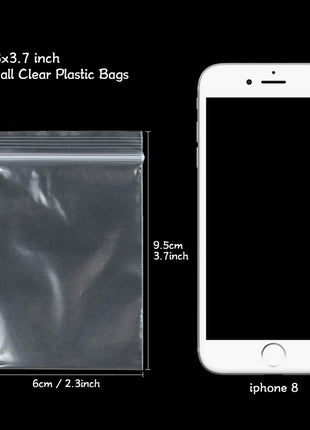 Small Plastic Baggies 2 mil 300pcs, 2 x 3 inch Resealable Clear Zip Top Lock Storage Bags for Pills Jewelry Earring Diamond Painting