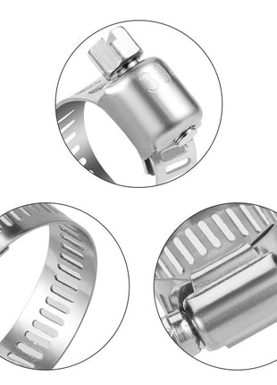 LOKMAN 20 Pack Stainless Steel Hose Clamp Adjustable 3/8'' - 5/8'' (10-16mm) Worm Gear Hose Clamp, Metal Fuel Line Pipe Clamp for Plumbing, Automotive And Mechanical Application