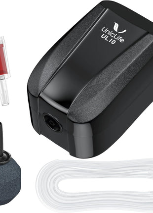 Uniclife Aquarium Air Pump Dual Outlet Fish Tank Aerator with Accessories for 5-200 Gallon Tank