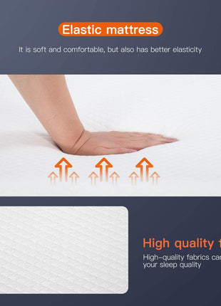 FDW | 8 Inch Twin Mattress | Medium Firm | Gel Memory Foam Mattress | White | Bed in a Box, CertiPUR US Certified | Pressure Relief, Cooling Ventilated Foam | Washable Removable Cover