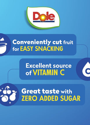 Dole Diced Peaches, Mandarin Oranges, and Cherry Mixed Fruit with No Sugar Added Variety Pack - Dole Fruit Bowls Snacks - 4 oz Bowls - 12 Pack
