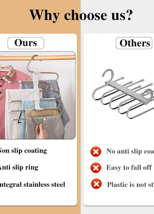 Kalimdor Pants Hangers 2 Pack Space Saving Metal Closet Organizer,Clothes Pants Hangers,Anti-Slip Design,Closet Organizers and Storage for Pants Jeans Skirts Scarf Legging