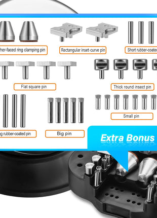 DZQ Ball Vise 5 inch Engraving Setting Tool 360°Rotation Professional Ball Vise 36PCS Attachment Jewelry Engraving Block Tools Standard Block