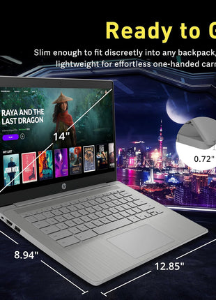 HP Chromebook 14" HD Laptop for Business & Students, Intel Celeron N4120, 4GB LPDDR4, 224GB Storage(64GB eMMC+160GB Docking Station), UHD Graphics, Webcam, Long Battery Life, Chrome OS, Modern Gray